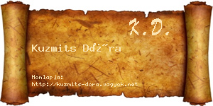 Kuzmits Dóra névjegykártya